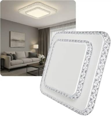 Luminária de Teto Moderna para Sobrepor Plafon Led 3 em 1 Efeito Cristal Estrelado Lustre para Sala 110/220v
