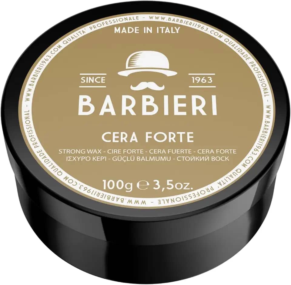 BARBIERI Desde1963- Cera Pomada Forte Italiana Para Cabelos Masculinos– Fixação Alta e Efeito Luminoso Duradouro