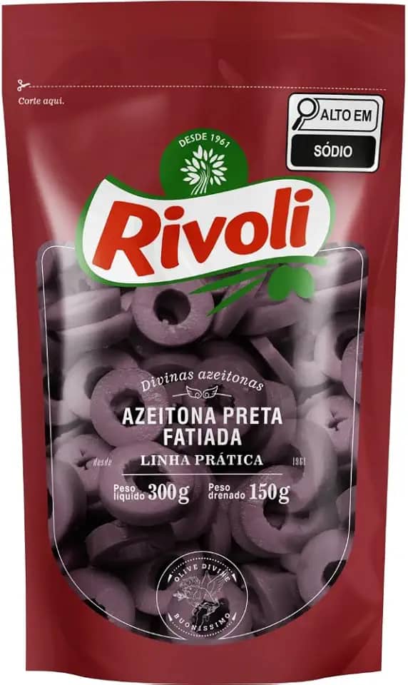 Rivoli Azeitona Preta Em Conserva Fatiada Sachê 150G