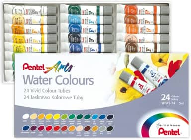 Pentel Tinta Aquarela Wfrs Arts à Base de Água 24 Cores WFRS-24