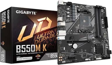 PLACA-MÃE GIGABYTE B550M, AM4 4XDDR4(MÁX128GB), 4 SATA, 1 M.2, 2XUSB 3.2, 4XUSB 2.0, 1XHDMI