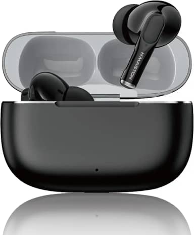 H'MASTON Fone de Ouvido Sem Fio Fone Bluetooth 5.4 com Microfone para ANC+ENC Redução de Ruído Liga de Zinco