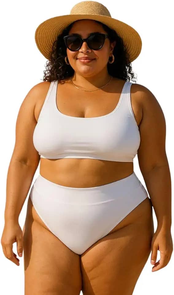 Biquini Plus Size Com Amarração Nas Costas E Cintura Alta