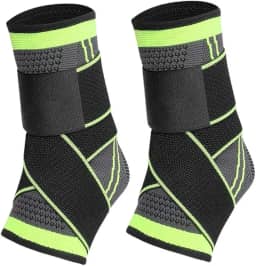 Kit 2 Tornozeleira Ortopédica de Compressão Ajustável Estabilidade Proteção e Recuperação para Lesões no Tornozelo Elástica Ideal para Dores e Atividades Esportivas como Corrida Futebol Crossfit Vôlei Basquete Premium