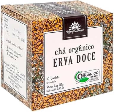 Chá de Erva Doce Orgânico Kampo de Ervas 10 Sachês