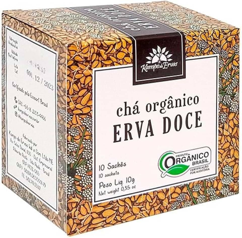 Chá de Erva Doce Orgânico Kampo de Ervas 10 Sachês