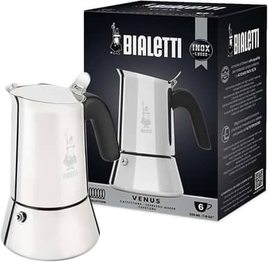 Cafeteira Bialetti Venus, aço inoxidável, 6 xícaras, prateada