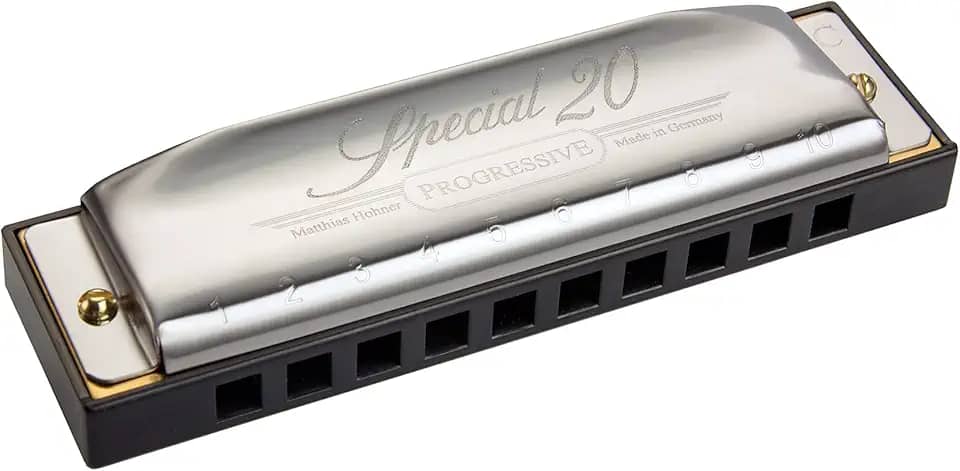 Hohner Gaita diatônica especial 20, C-major - palhetas profissionais, responsivas, pente de plástico moldado por injeção com bocal projetor