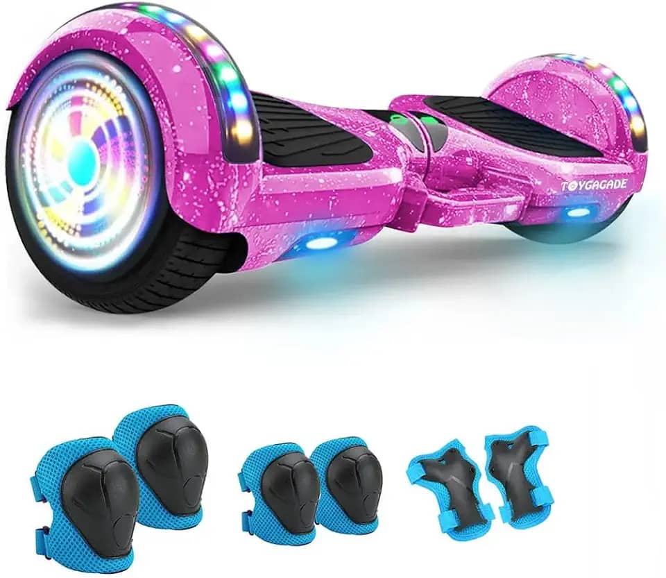 Hoverboard Elétrico - 6.5 " Roda, 4400 mAh Skate Elétrico, Autobalanceamento Inteligente, Bluetooth, LED, 15km/h, 120kg Carga Máxima - Ideal para Crianças e Adultos - Uso em Casa, Parque (Roxo Estelar)