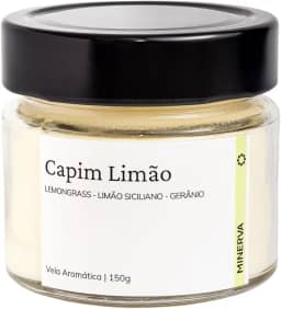 Vela Aromática perfumada aroma de Lemongrass Capim Limao Citrica 145g - MINERVA CANDLES