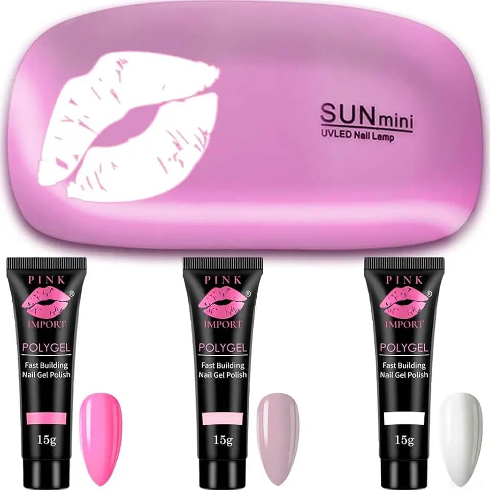 Kit Completo com 3 Cores de Gel Nude, Pink e White e Cabine LED/UV – Unhas Profissionais em Casa
