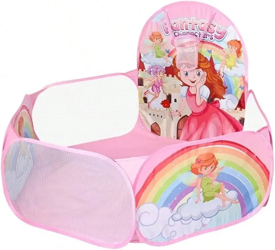 Piscina De Bolinhas Infantil c/Cesto De Basquete Princesas