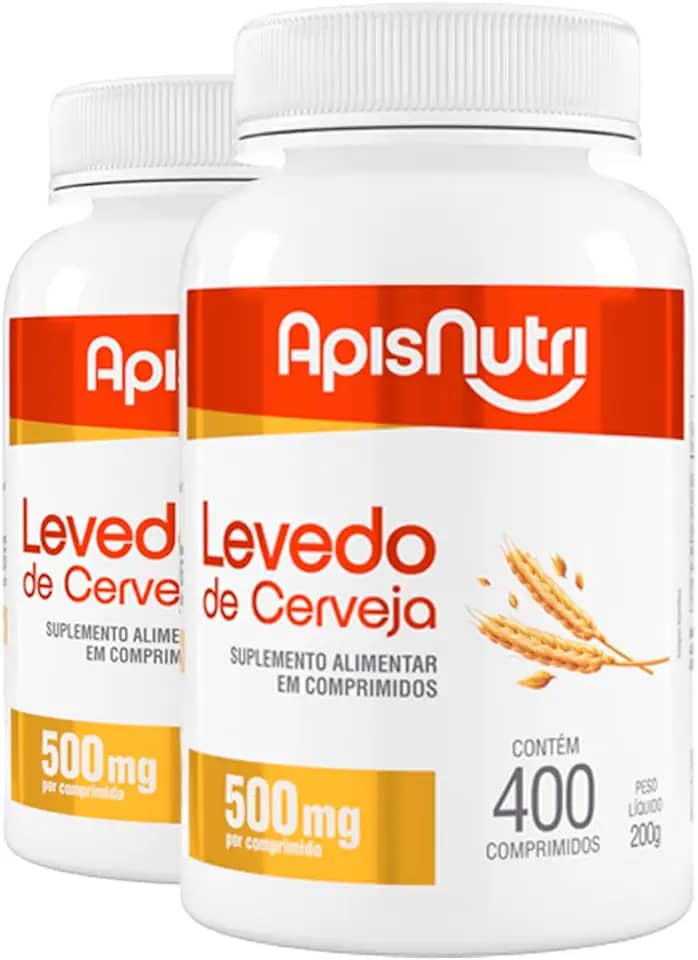 Kit 2 Levedo de Cerveja 500mg Apisnutri 400 Comprimidos
