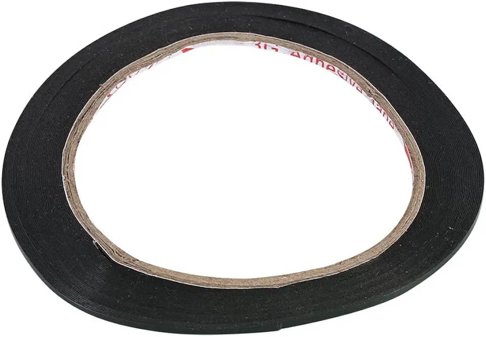 Rolo de fita de espuma dupla face preto pegajoso super forte 10 x 2 mm x 0,3 mm, impermeável, para reparo de celular, decoração de casa