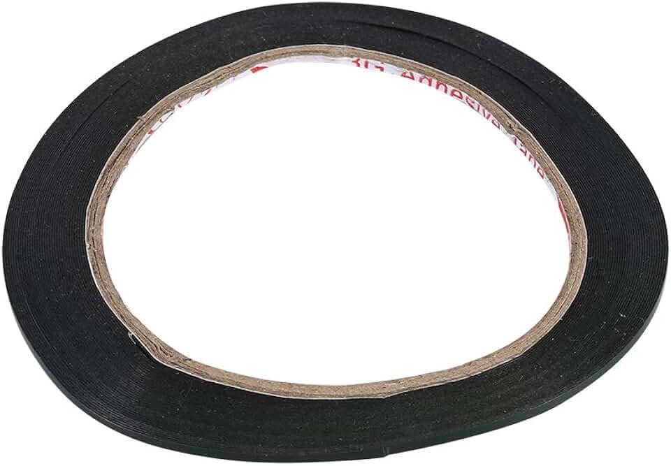 Rolo de fita de espuma dupla face preto pegajoso super forte 10 x 2 mm x 0,3 mm, impermeável, para reparo de celular, decoração de casa
