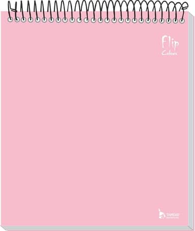 Caderno Flip Rosa Capa Dura 1 matéria 80 Folhas