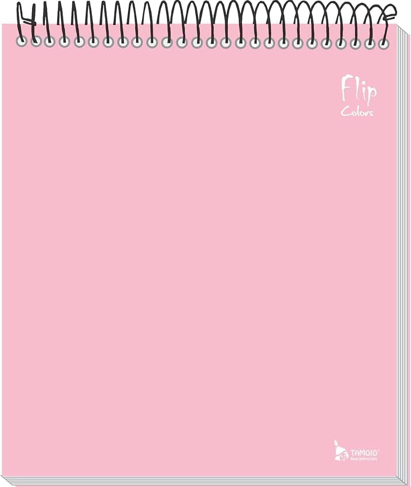 Caderno Flip Rosa Capa Dura 1 matéria 80 Folhas