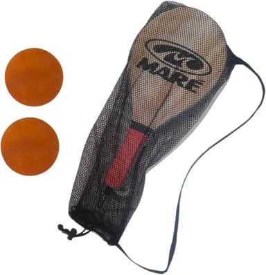 Raquete Premum Frescobol De Madeira Maré Kit Jogo Frescobol Tênis De Praia Maré + 2 Bolinhas + 1 Bolsa de transporte