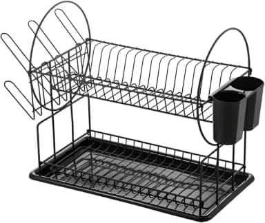 Escorredor de Louça e Pia Duplo em Aço Inox Que Não Enferruja - Organizador para Pratos, Talheres e Copos