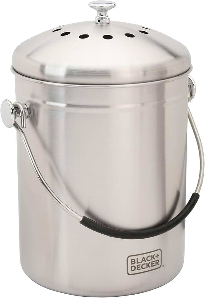 BLACK+DECKER Caixa de compostagem, aço inoxidável, bancada, 4,706 g (BDSTGAKT9702)