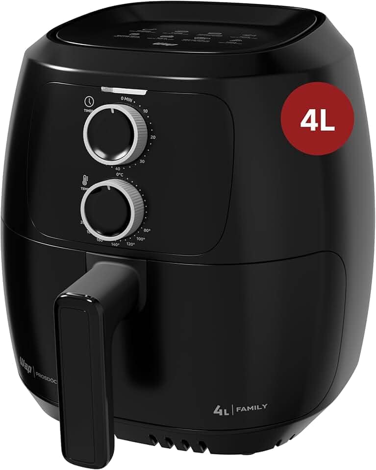 WAP Fritadeira Elétrica Air Fryer FAMILY WAFF2-P 4 Litros, Preto, Revestimento Antiaderente, 1500W 127V