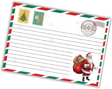 Bloco de notas Natalino A5 estilo papel carta 50 folhas pautado decorado modelo postal