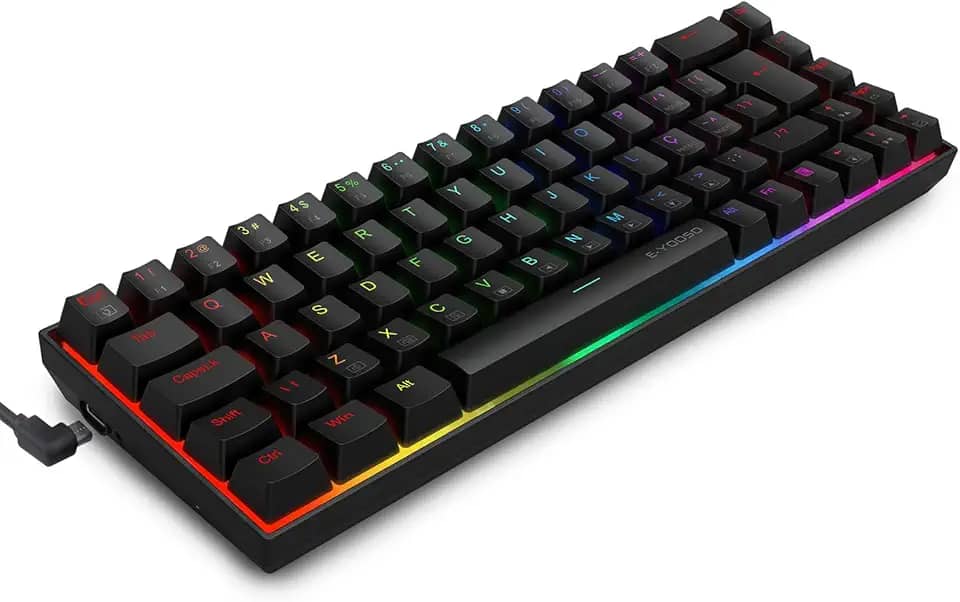Teclado Gamer Mecanico, RGB, Switch Vermelho Hot-Swap, Anti-Ghosting, USB-C com Fio