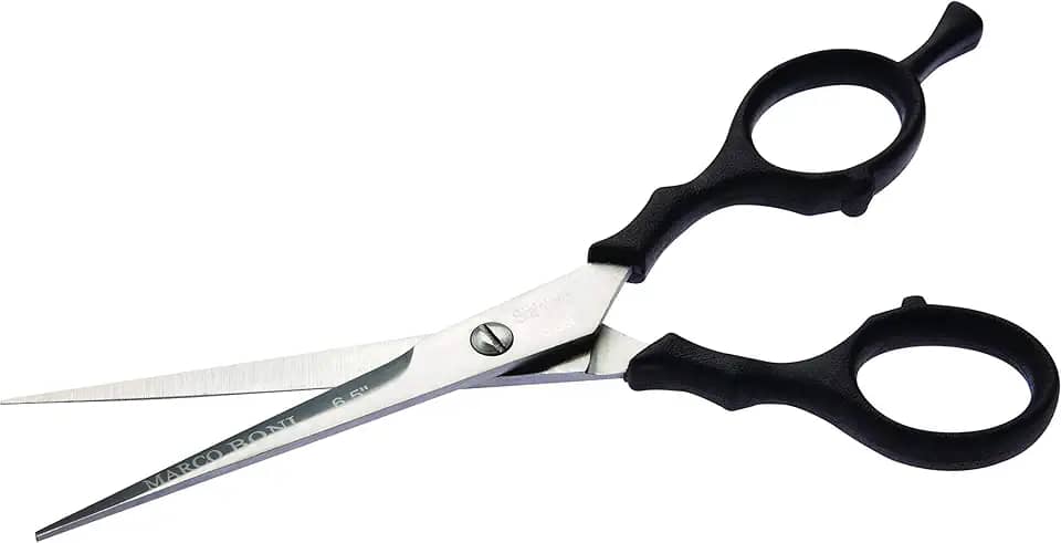 Marco Boni Tesoura Profissional Fio Laser P/ Corte Cabelo 6 5'' Cabo Plástico Aço Inox 1727B Preto 1 Unidade