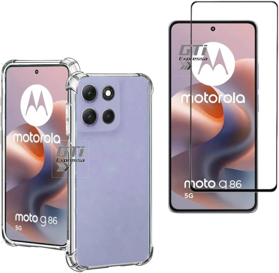 Kit Capa Anti Impacto e Película de Vidro para Motorola Moto G86