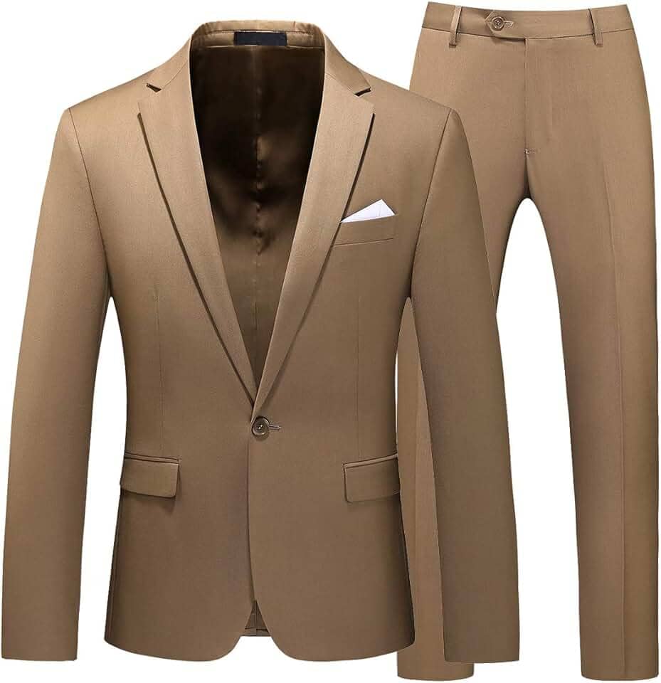 Terno masculino slim fit 1 botão 2 peças festa de casamento férias cor sólida terno smoking para homens