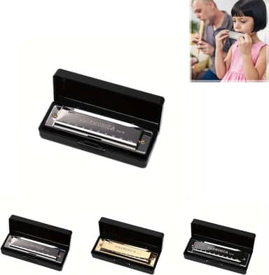 Gaita de titânio de 10 furos com furos numerados, instrumento para iniciantes, afinação C, adequada para festas e feriados, prata