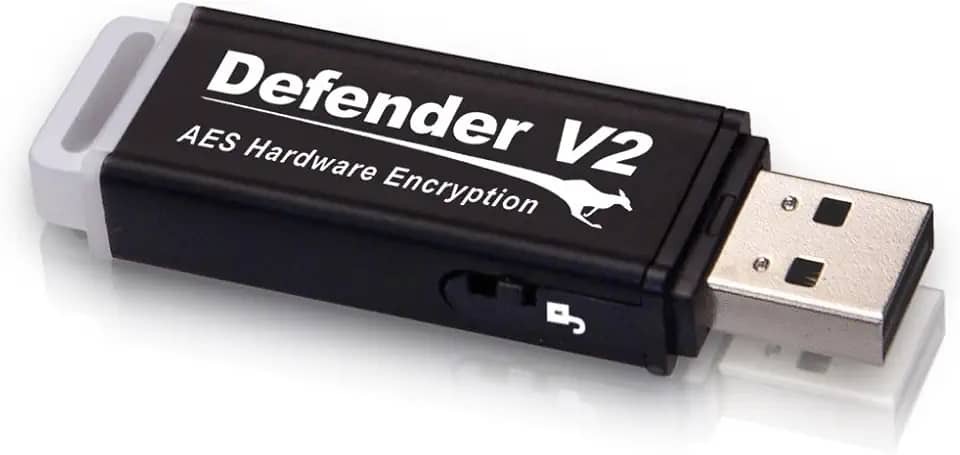 Pen drive USB criptografado KanguruDefender V2 AES de 32 GB, Fips 197, antivírus gratuito de 1 ano