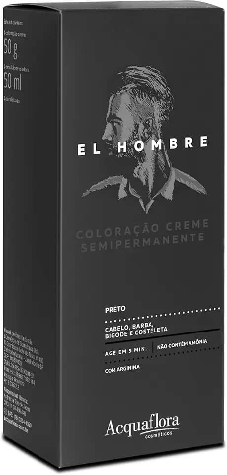 Acquaflora Preto Kit Coloração Creme Semipermanente El Hombre