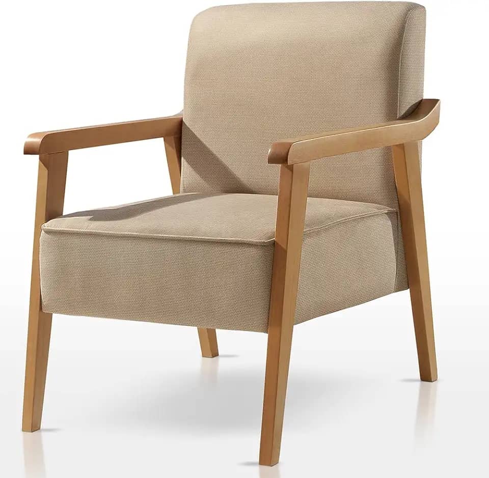 Poltrona Lina Agarb Decor Cor:Linho Bege