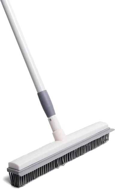 Simplo - Vassoura Emborrachada com Rodo Multiuso 2 em 1 Varre, Seca e Tira Pelos de Carpetes e Tapetes Limpa Pisos e Vidros