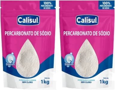 Percarbonato de Sódio Calisul 100% Puro Limpeza Profunda 2kg Remove Manchas das Roupas Brancas e Coloridas Alvejante Sem Cloro Embalagem Abre e Fecha (Zip Lock)