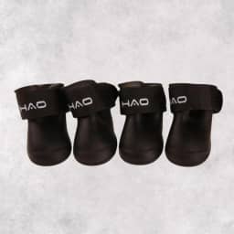 Bota de Silicone PRETA para Cachorro Botinha para Patas Antiderrapante Impermeável Protetor Pet com 4 Unidades (M)