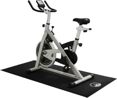 Tapete de bicicleta ergométrica – Tapete antiderrapante impermeável para ciclismo interno ou esteira – Tapete de treino multiuso com redução de ruído da Wakeman, preto