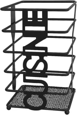 Porta‑Talheres Premium Decorado | 10×10 cm em Metal Preto – Organização e Estilo na Cozinha