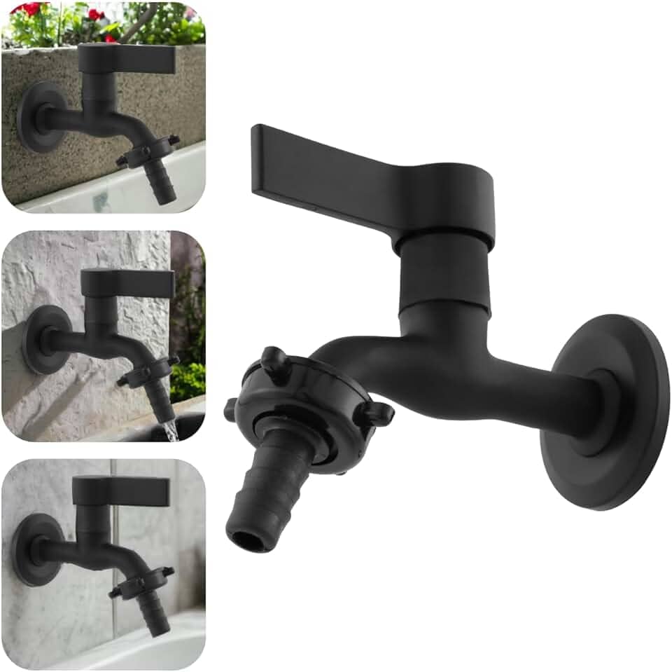 Torneira De Jardim E Tanque Lavanderia Metal Maquina De Lavar Preta De Parede C70