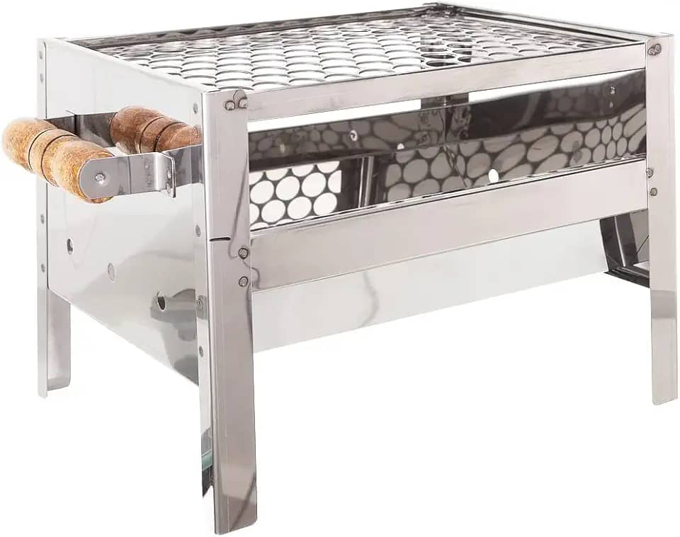 Churrasqueira Inox Mini Modelo para Bancada Tamanho 25x35x25 Com grelha Inox