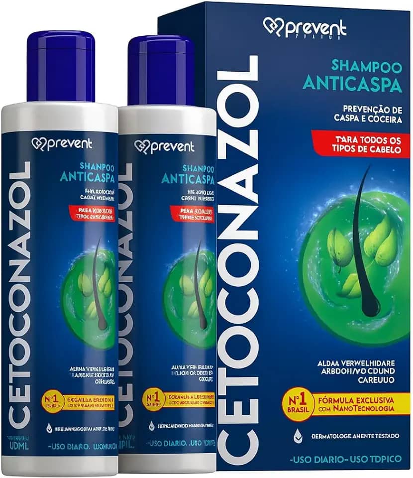 Kit 2 Shampoo Cetoconazol Prevenção Anticaspa Coceira Vermelhidão 100ml Prevent Pharma