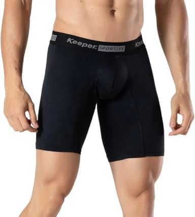 Cueca Boxer Microfibra Ciclista Long Leg Box Keeper Esportiva Anti Assadura (BR, Alfa, G, Regular, Preto)