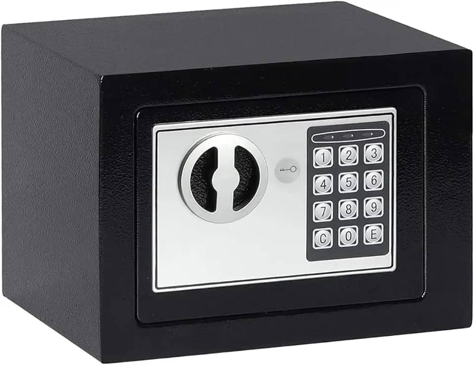 Cofre Digital Eletrônico Com Teclado Numérico e Chave de Segurança, 2 Chave Extra, Doméstico, Cofre Pessoais, Documentos, Joias, Hotel, Escritório, Casa, Cofres De Dinheiro, Fechadura Eletrônica