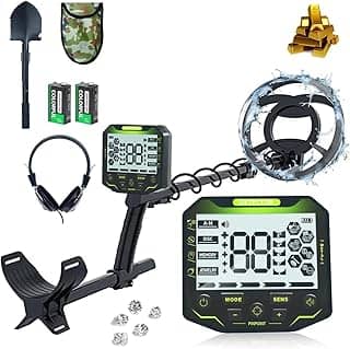 Detector de Metais, Detector de Metais, Detector de Metal e Ouro, Bobina à Prova D'água de 10 Polegadas, com Display LCD