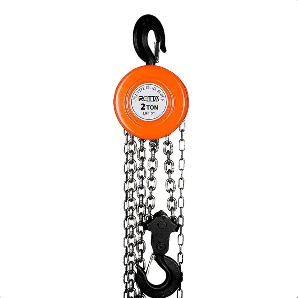 Talha Manual de Corrente 2 Toneladas com Elevação de 3 Metros – Guincho Industrial Reforçado - Rotta376