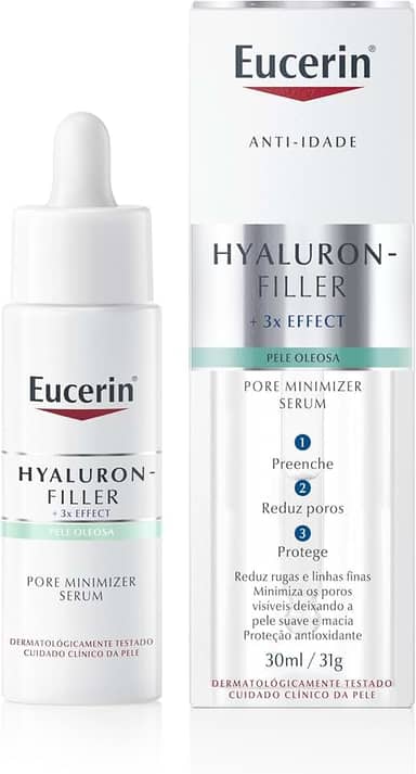 EUCERIN Sérum Facial Anti-idade Redutor de Poros 30ml, Pore Minimizer, Peles Oleosas, Hyaluron-Filler, Ácido Hialurônico, Antirrugas