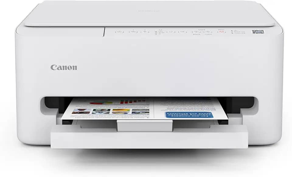 Canon PIXMA TS4320 Impressora jato de tinta colorida sem fio para impressão duplex, branca – Impressora doméstica econômica com copiadora/scanner, design compacto, fácil configuração, garantia
