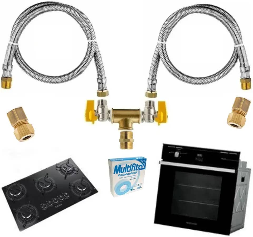 Kit Duplo Para Instalação Gás Encanado Forno Cooktop Tamanho: 1,50 Metro
