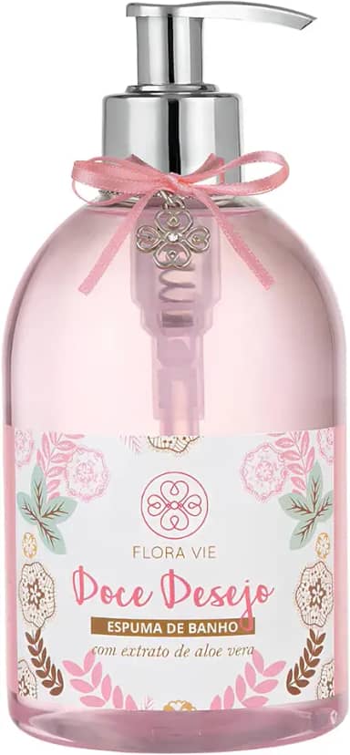 Espuma de Banho 380 ml – Espuma Cremosa Sem Sal com Glicerina & Aloe Vera para Pele Hidratada e Perfumada